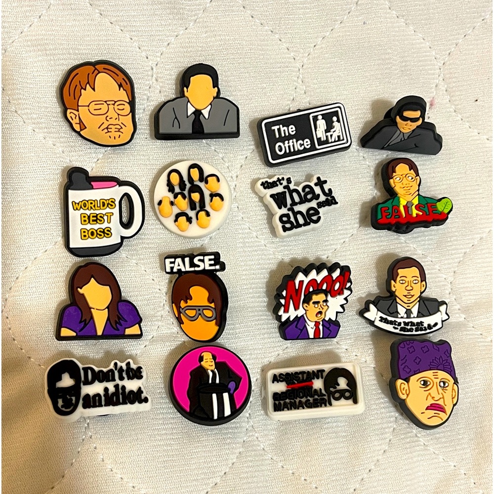 The Office croc charm set